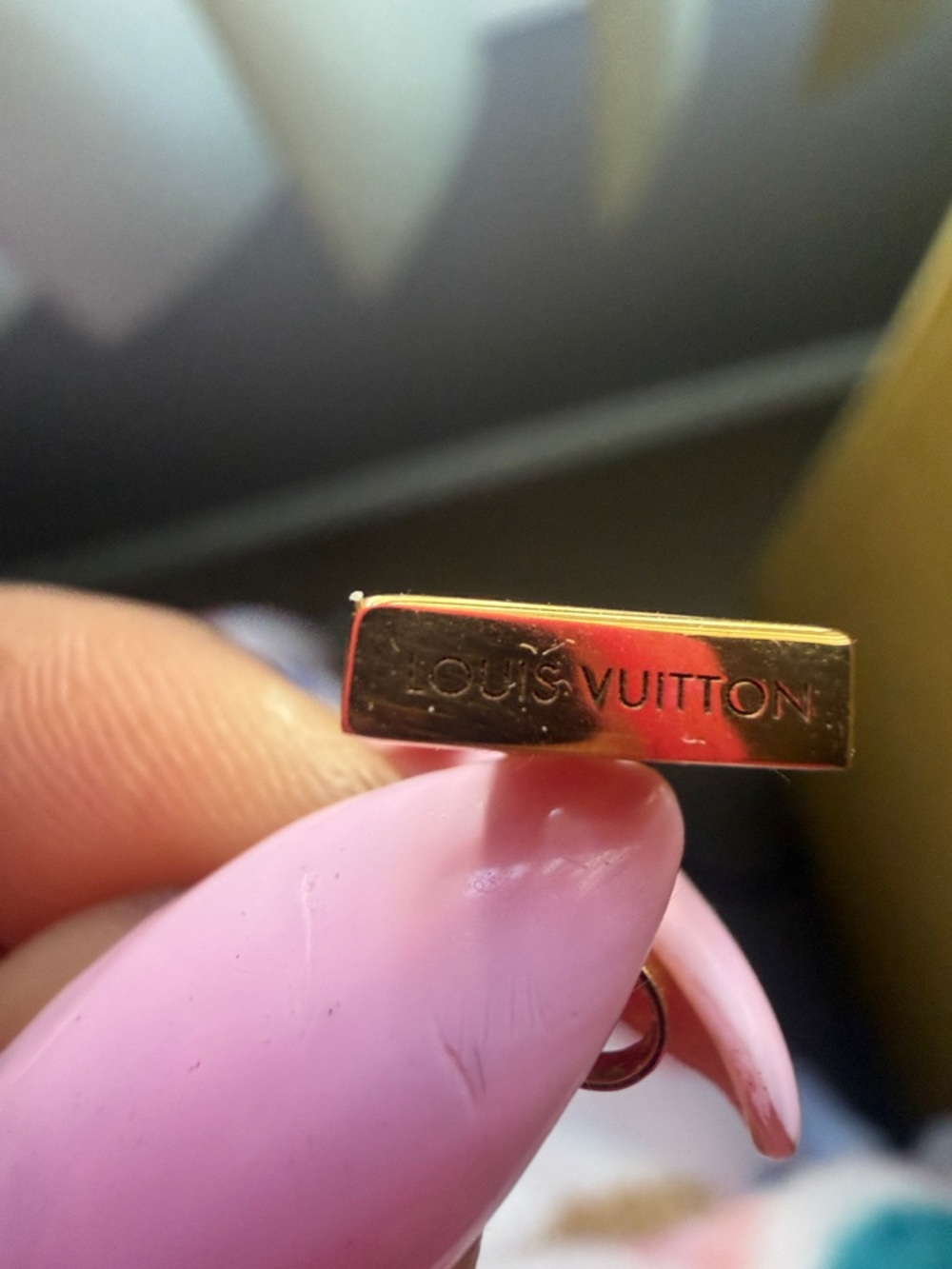 Louis Vuitton Gold-tone LV Logo Stud Earrings - Picture 7 of 7